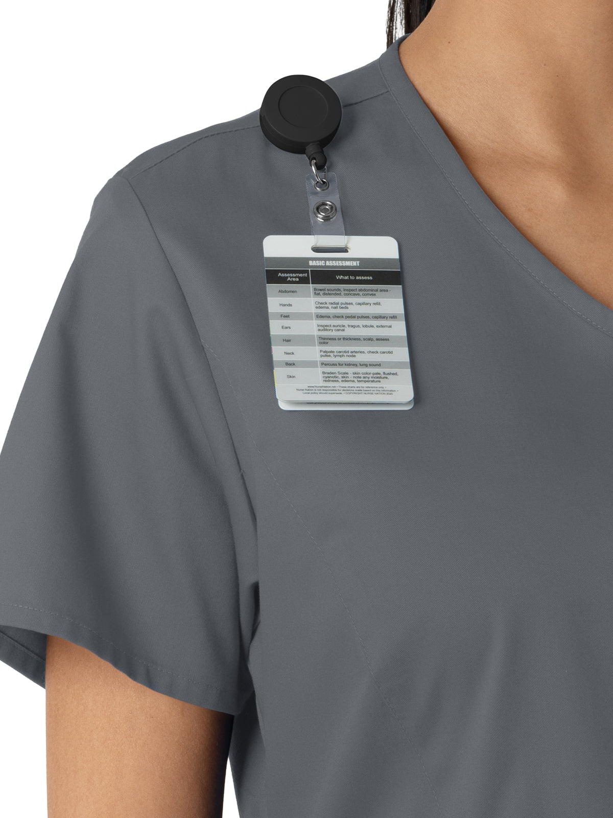 Women's Three-Pocket Curved V-Neck Scrub Top