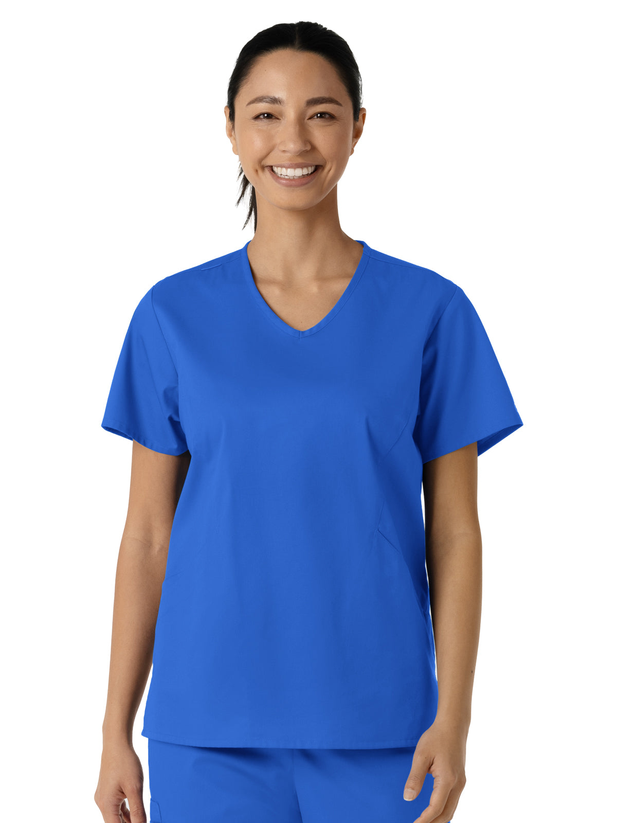 Women's Three-Pocket Curved V-Neck Scrub Top