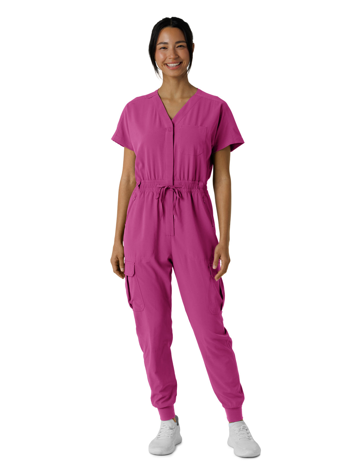 Women's Seven-Pocket Cargo Jogger Scrub Jumpsuit