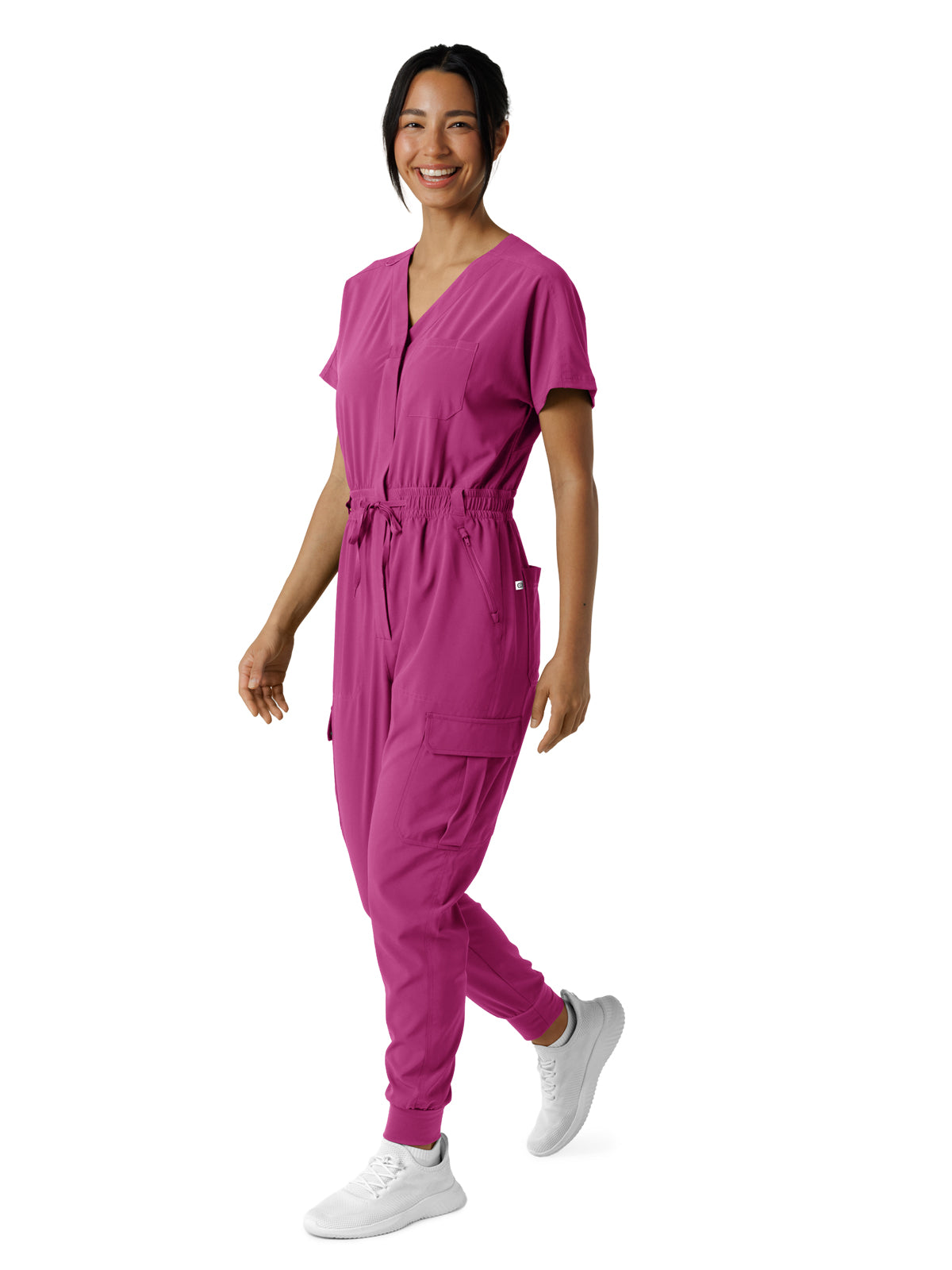 Women's Seven-Pocket Cargo Jogger Scrub Jumpsuit