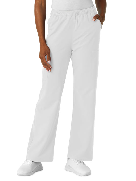 Women's Seven-Pocket Straight Leg Cargo Scrub Pant - 5180 - White