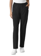 Women's Six-Pocket Slim Leg Scrub Pant - 5280 - Black
