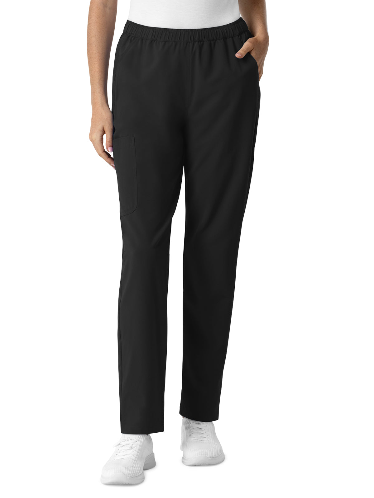 Women's Six-Pocket Slim Leg Scrub Pant - 5280 - Black