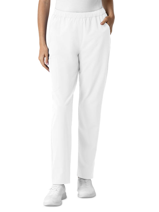 Women's Six-Pocket Slim Leg Scrub Pant - 5280 - White