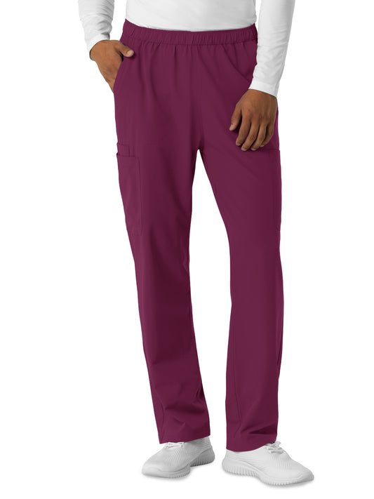 Men's Seven-Pocket Straight Leg Cargo Scrub Pant - 5380 - Wine