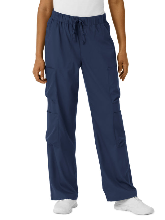 Women's Classic Wide Leg Cargo Scrub Pant - 5451 - Navy