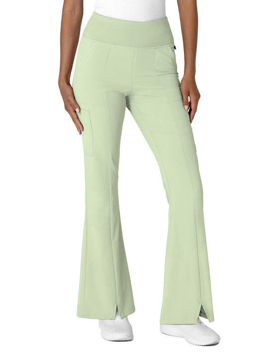 Women's Seven-Pocket Front Slit Flare Scrub Pant