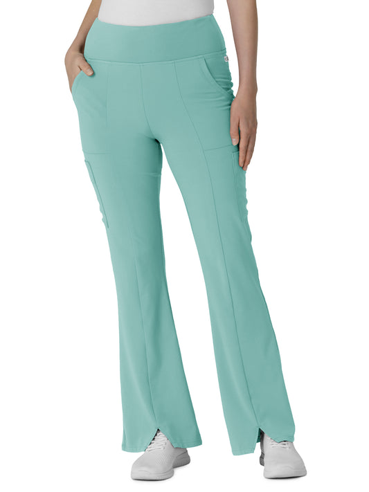 Women's Seven-Pocket Front Slit Flare Scrub Pant