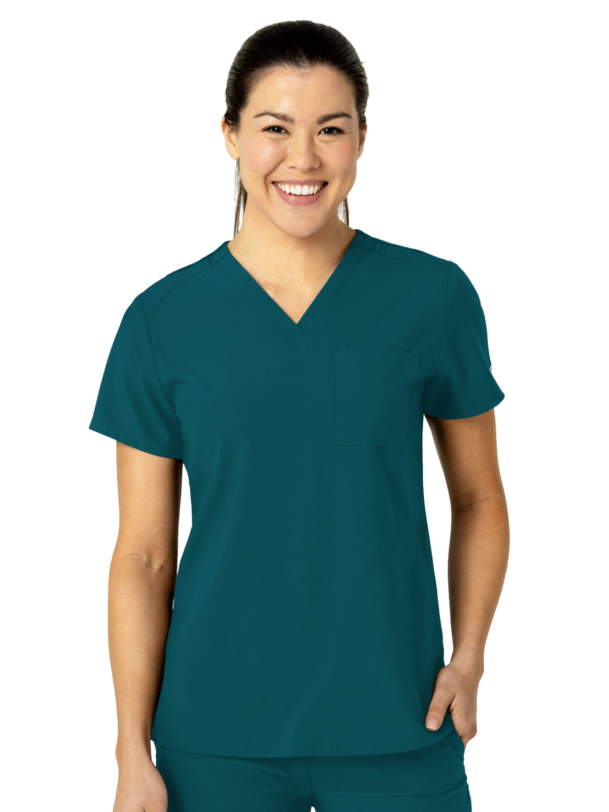 Women's Three-Pocket Flex-N-Reach V-Neck Top - 6045 - Caribbean