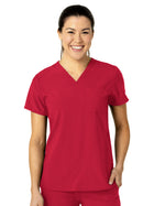 Women's Three-Pocket Flex-N-Reach V-Neck Top - 6045 - Red