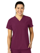 Women's Three-Pocket Flex-N-Reach V-Neck Top - 6045 - Wine