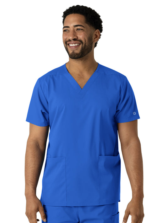 Unisex Three-Pocket V-Neck Scrub Top