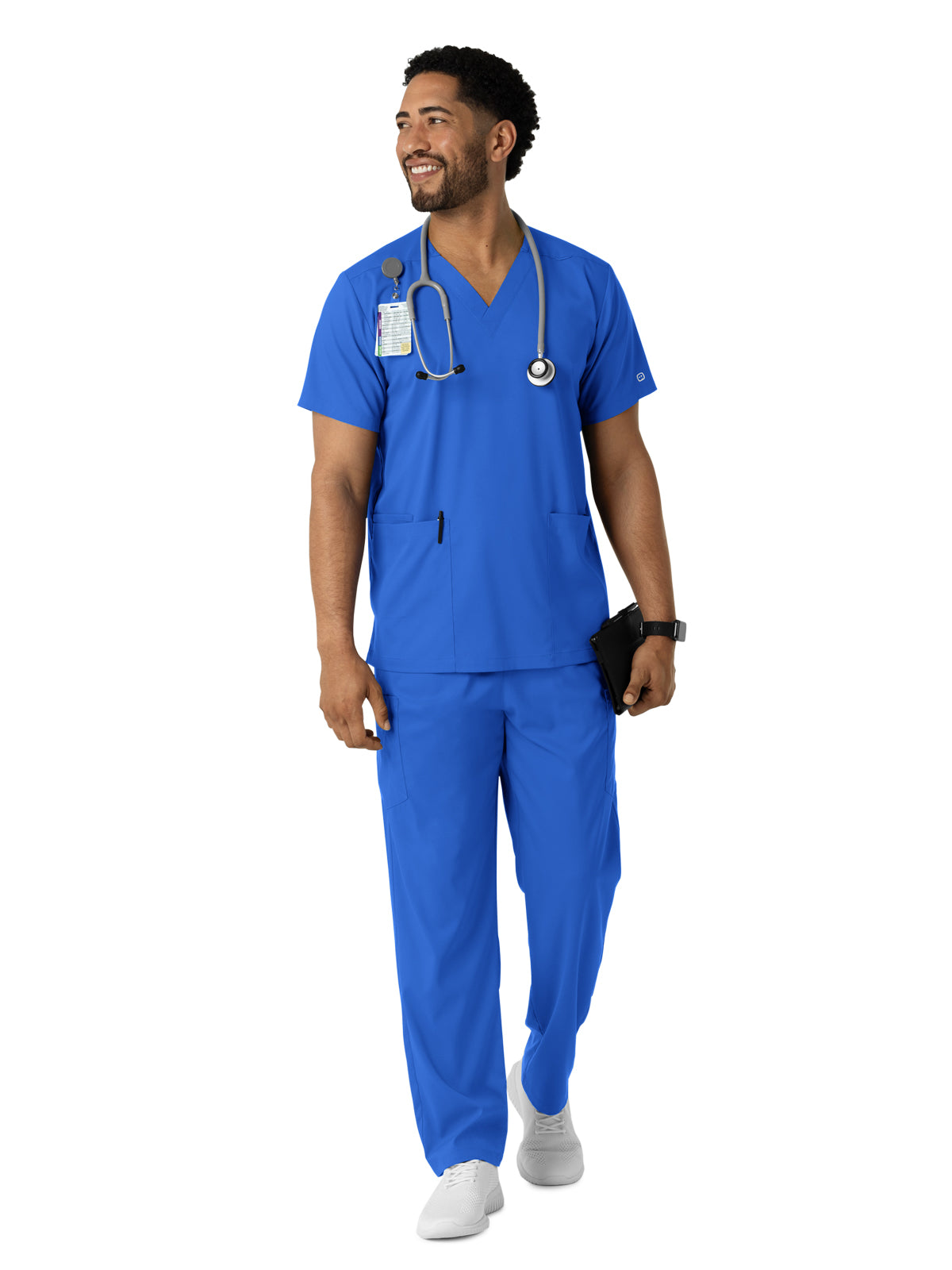 Unisex Three-Pocket V-Neck Scrub Top