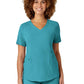 Women's Four-Pocket V-Neck Top - 6134 - Teal Blue