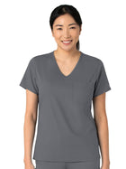 Women's Two-Pocket Tuck-In V-Neck Top - 6151 - Pewter