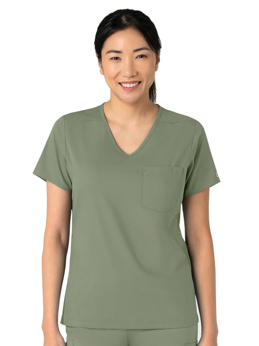 Women's Two-Pocket Tuck-In V-Neck Top