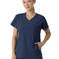 Women's Two-Pocket V-Neck Tunic Scrub Top - 6154 - Navy