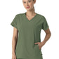 Women's Two-Pocket V-Neck Tunic Scrub Top - 6154 - Olive
