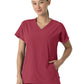 Women's Two-Pocket V-Neck Tunic Scrub Top - 6154 - Ruby