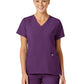 Women's Five-Pocket V-Neck Top - 6155 - Eggplant