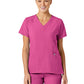 Women's Five-Pocket V-Neck Top - 6155 - Hot Pink