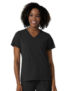 Women's Three-Pocket V-Neck Scrub Top - 6180 - Black