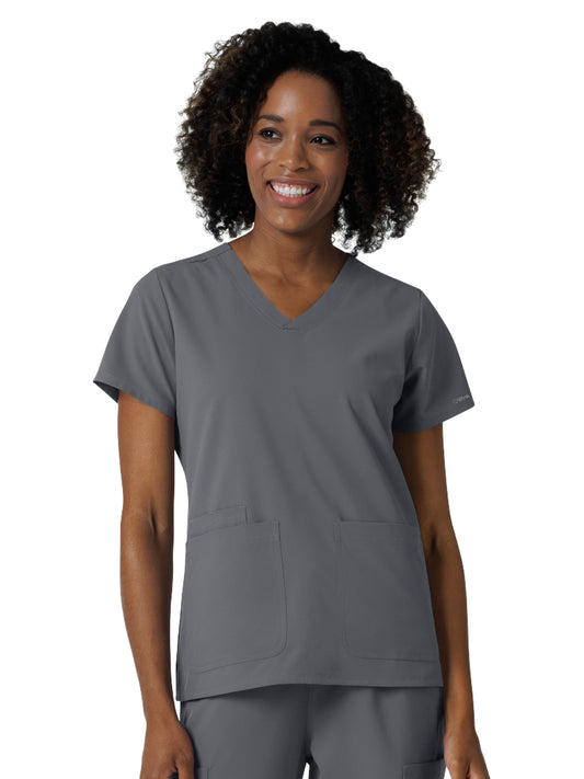 Women's Three-Pocket V-Neck Scrub Top - 6180 - Pewter