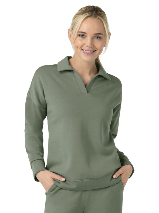 Women's Relaxed Pullover Polo - 6189 - Sage