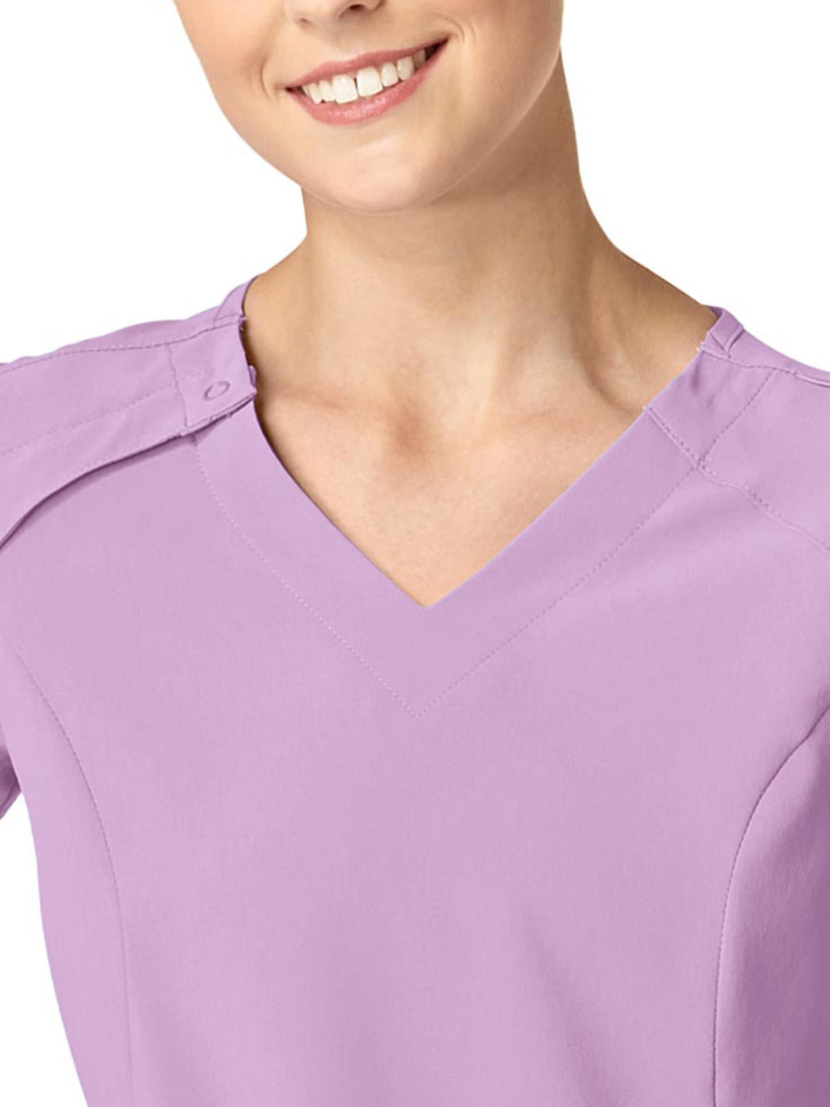 Women's Four-Pocket Hidden Zip V-Neck Top