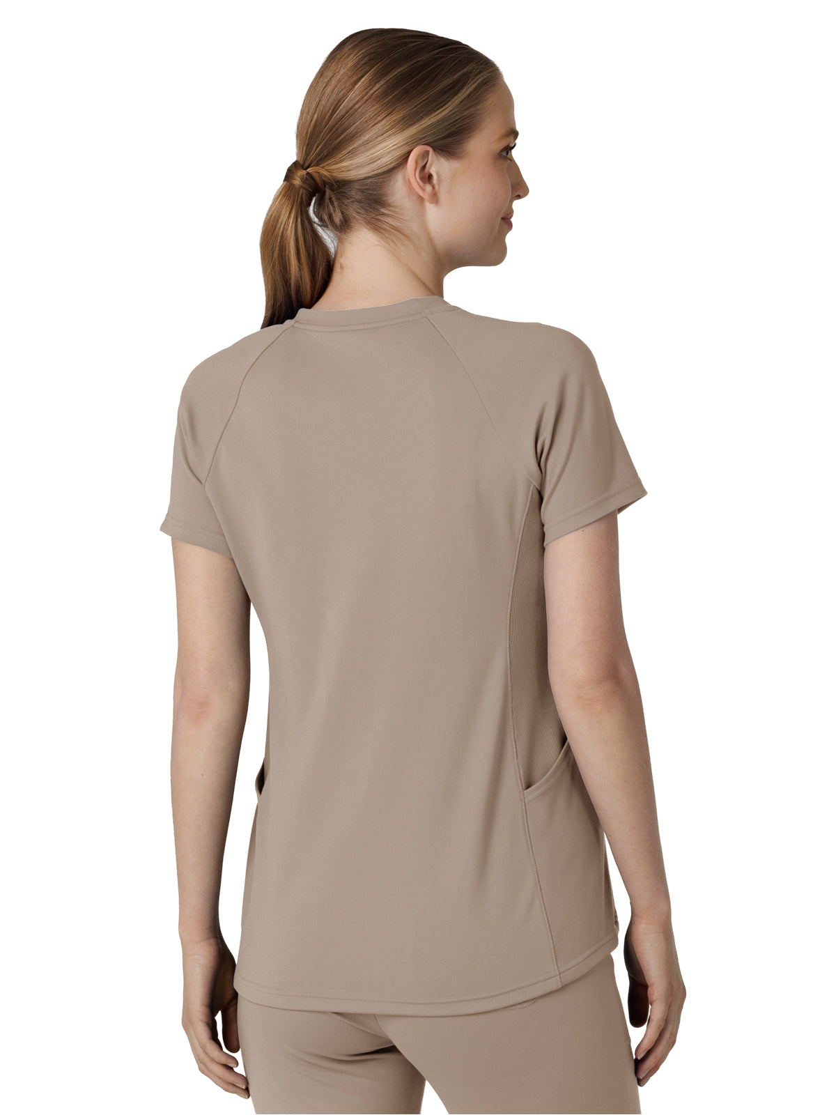 Women's Four-Pocket Flex-n-Reach V-Neck Raglan Scrub Top