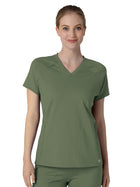 Women's Four-Pocket Flex-n-Reach V-Neck Raglan Top - 6259 - Olive