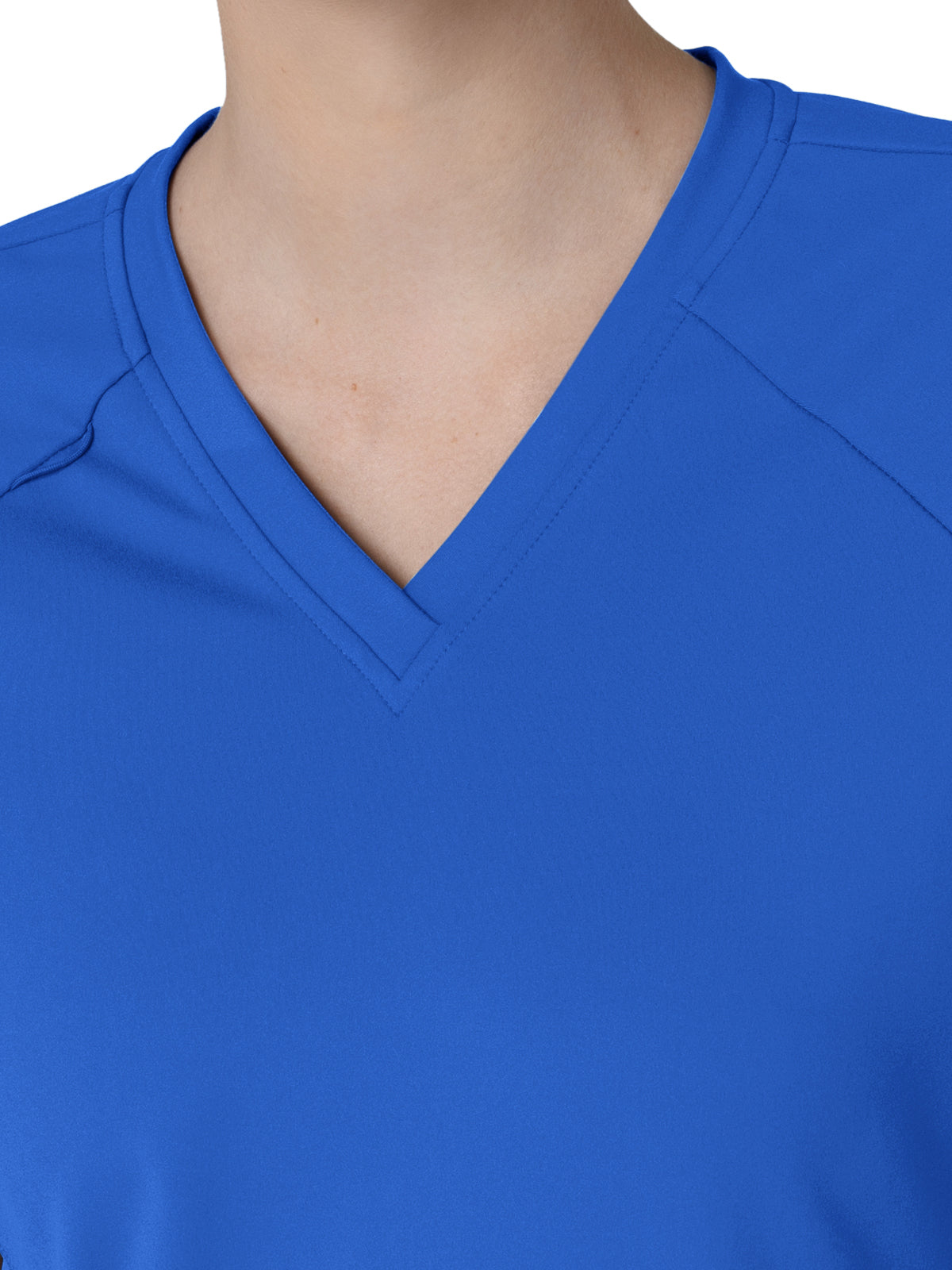 Women's Four-Pocket Flex-n-Reach V-Neck Raglan Scrub Top