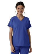 Women's Three-Pocket Drop Shoulder Tunic Scrub Top - 6280 - Galaxy Blue