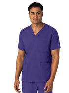 Men's Four-Pocket V-Neck Top - 6351 - Grape
