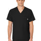 Men's Six-Pocket V-Neck Top - 6355 - Black