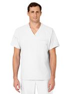 Men's Six-Pocket V-Neck Top - 6355 - White