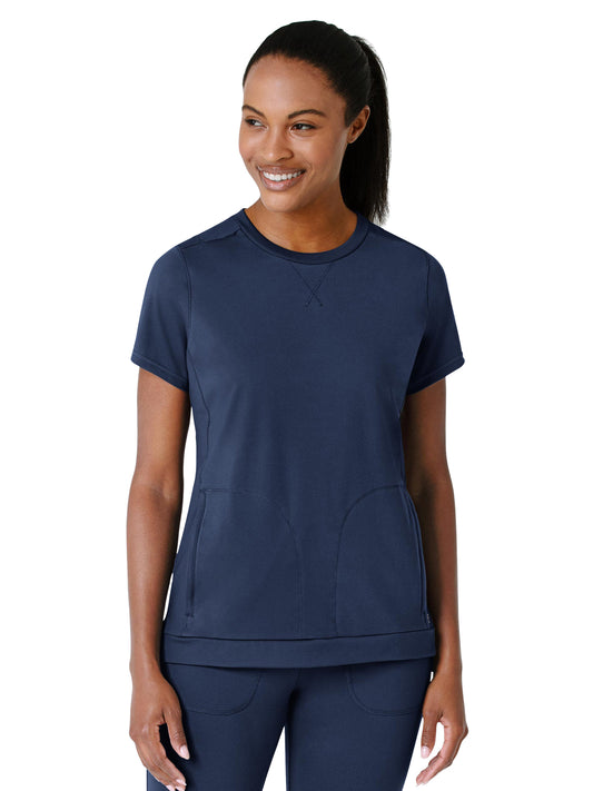 Women's Two-Pocket Flex-n-Reach Crew Neck Top - 6359 - Navy