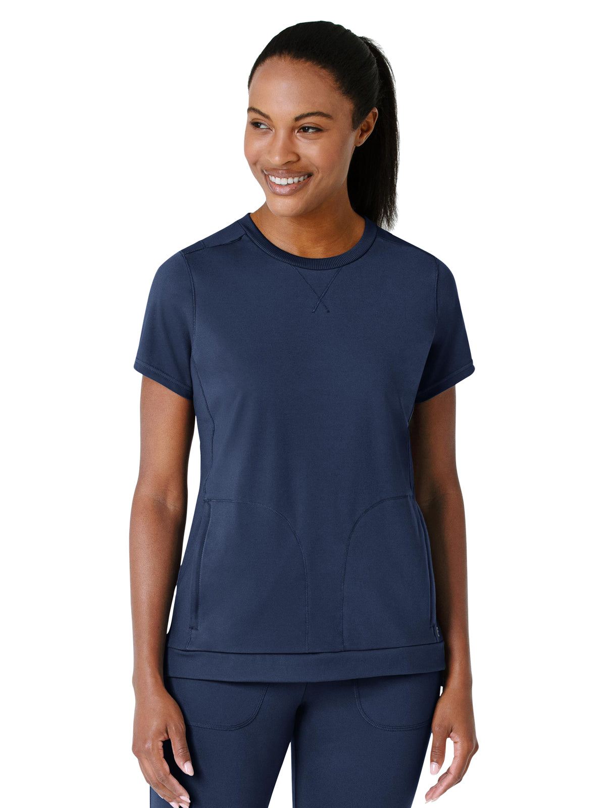 Women's Two-Pocket Flex-n-Reach Crew Neck Scrub Top