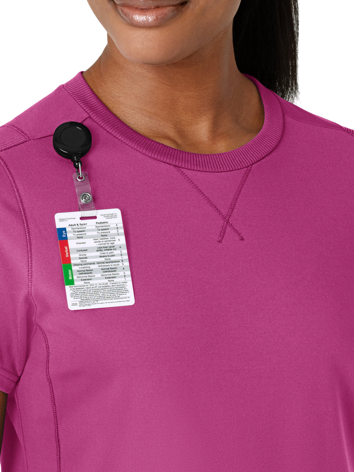 Women's Two-Pocket Flex-n-Reach Crew Neck Scrub Top