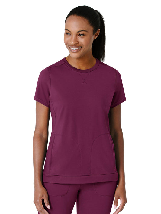 Women's Two-Pocket Flex-n-Reach Crew Neck Top - 6359 - Wine