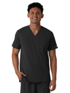 Men's Three-Pocket V-Neck Scrub Top - 6380 - Black