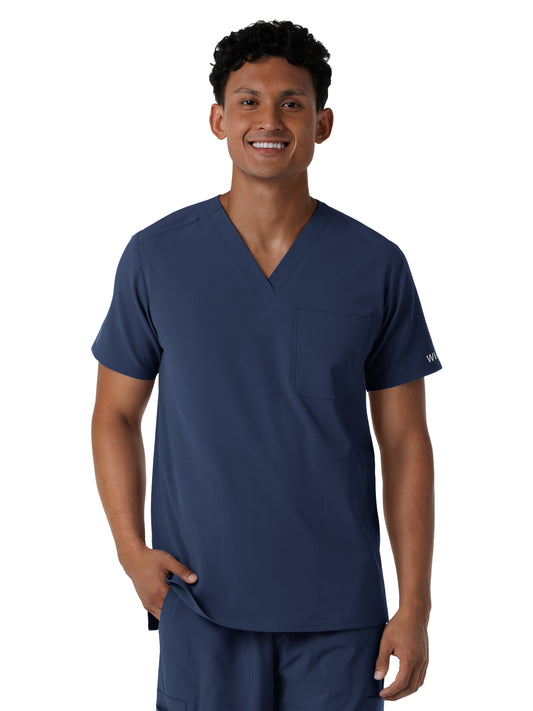 Men's Three-Pocket V-Neck Scrub Top - 6380 - Navy