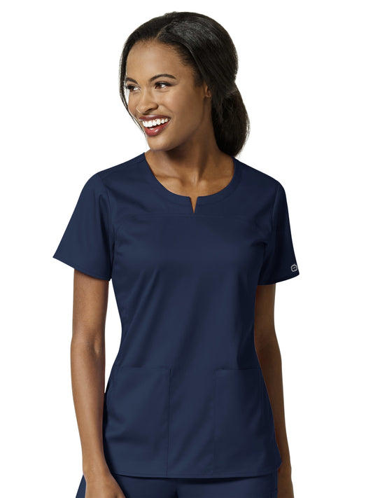 Women's 4 Pocket Notch Neck Top