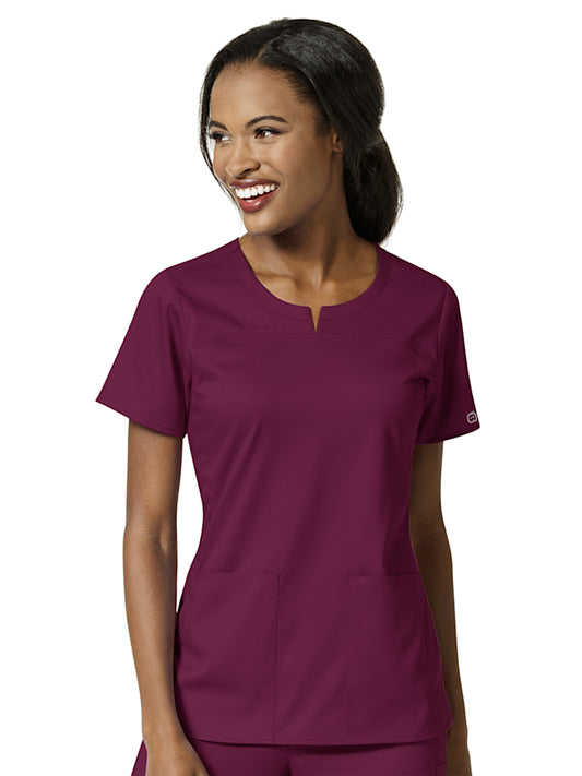 Women's 4 Pocket Notch Neck Top