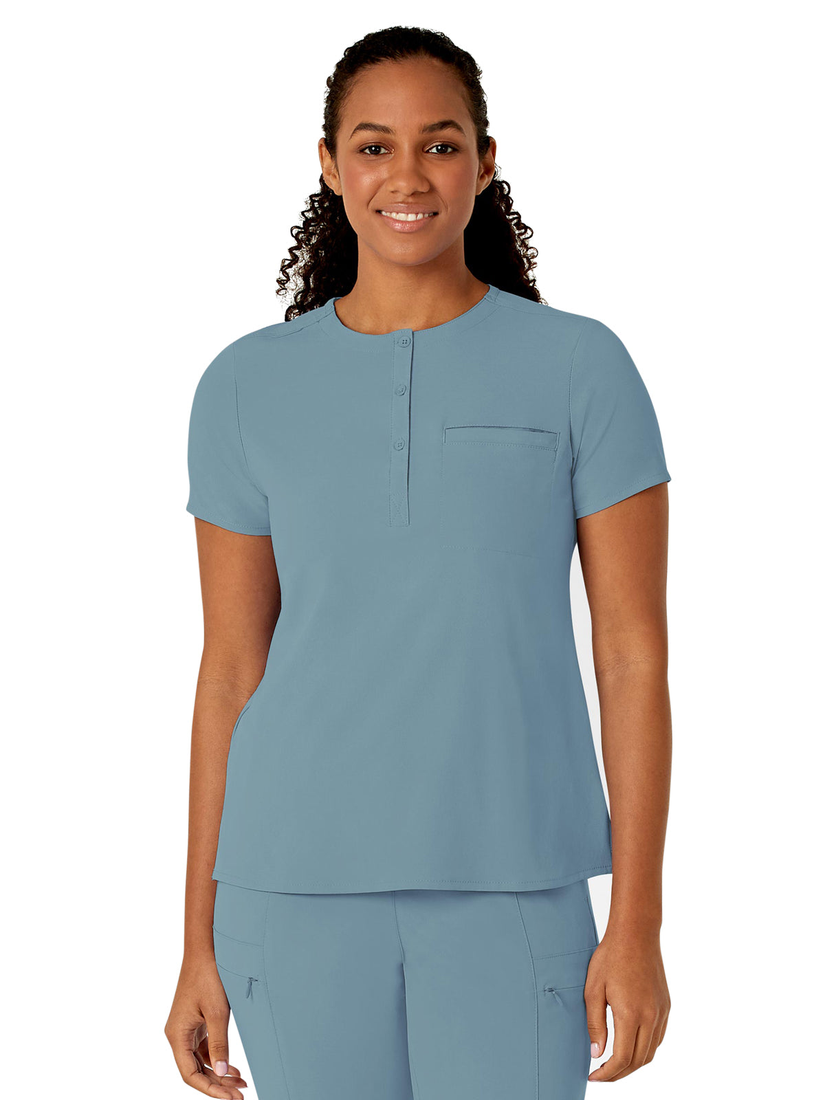 Women's One-Pocket Mandarin Collar Tuck-In Top