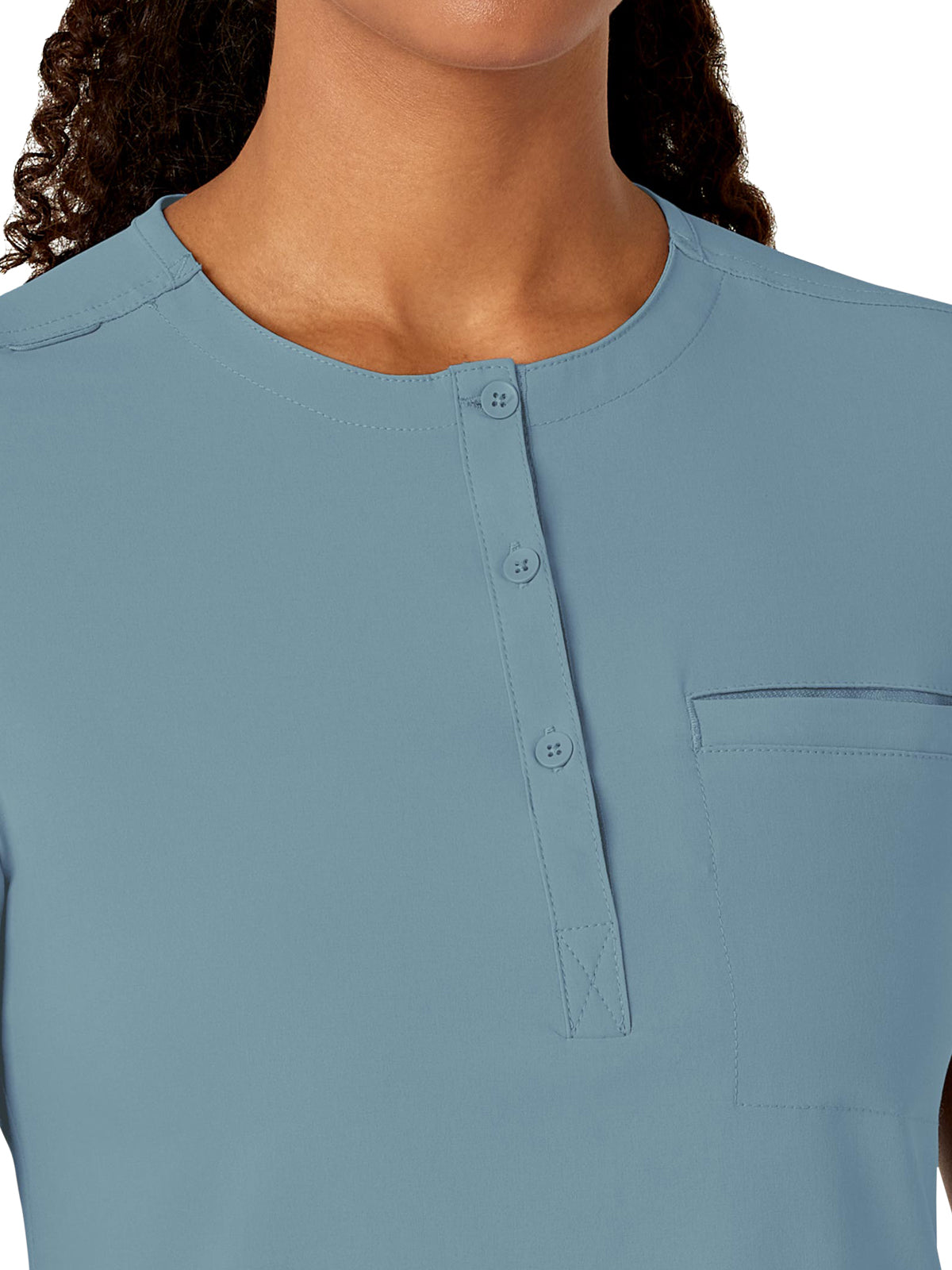 Women's One-Pocket Mandarin Collar Tuck-In Top