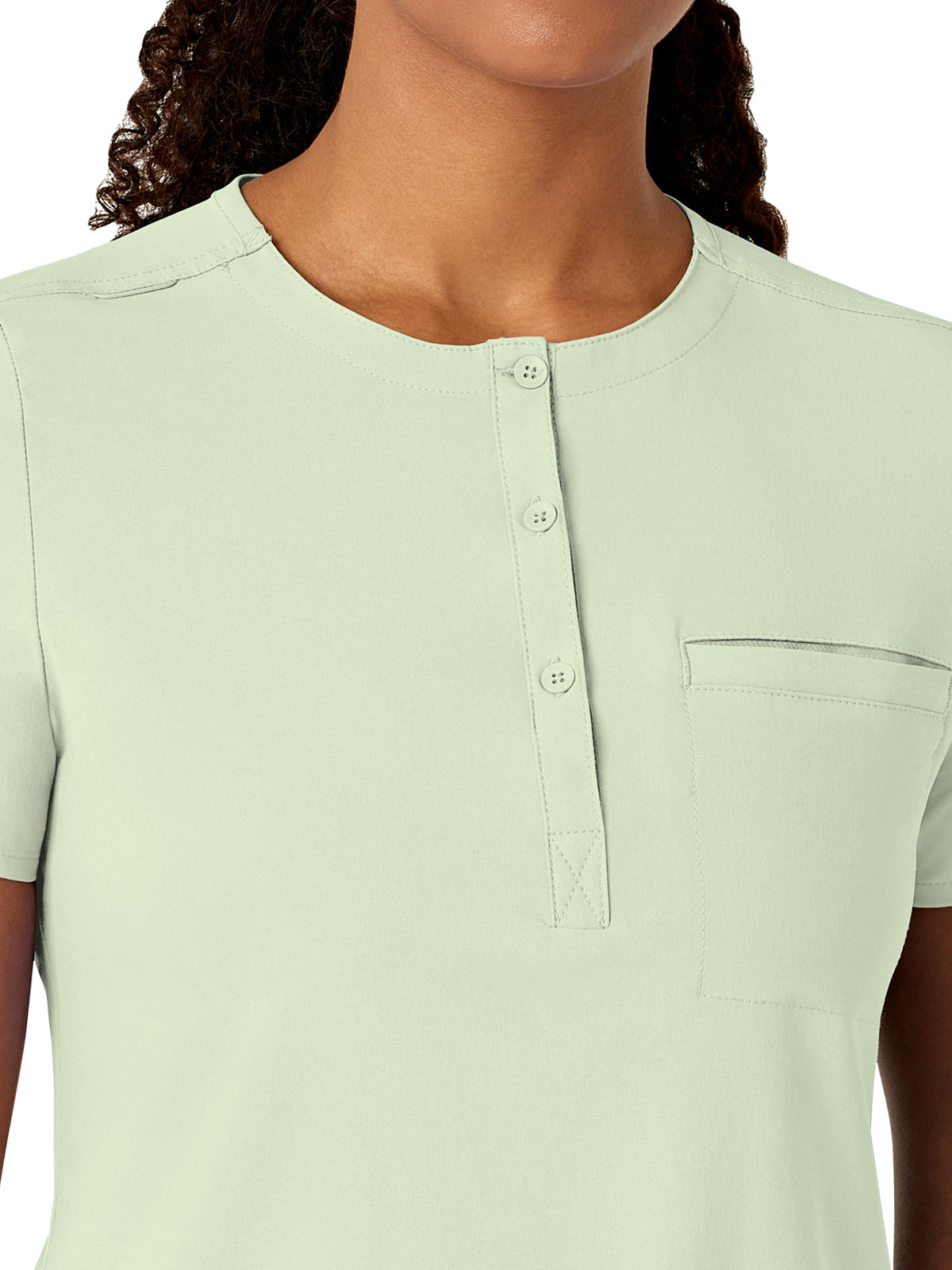 Women's One-Pocket Mandarin Collar Tuck-In Top