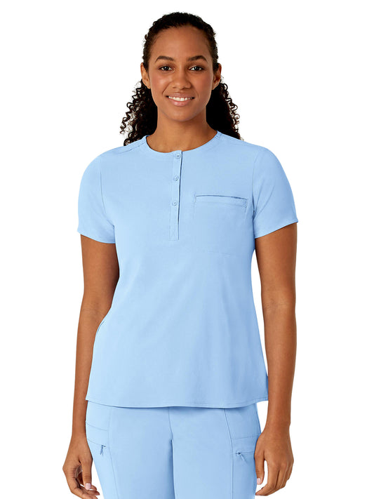 Women's One-Pocket Mandarin Collar Tuck-In Top