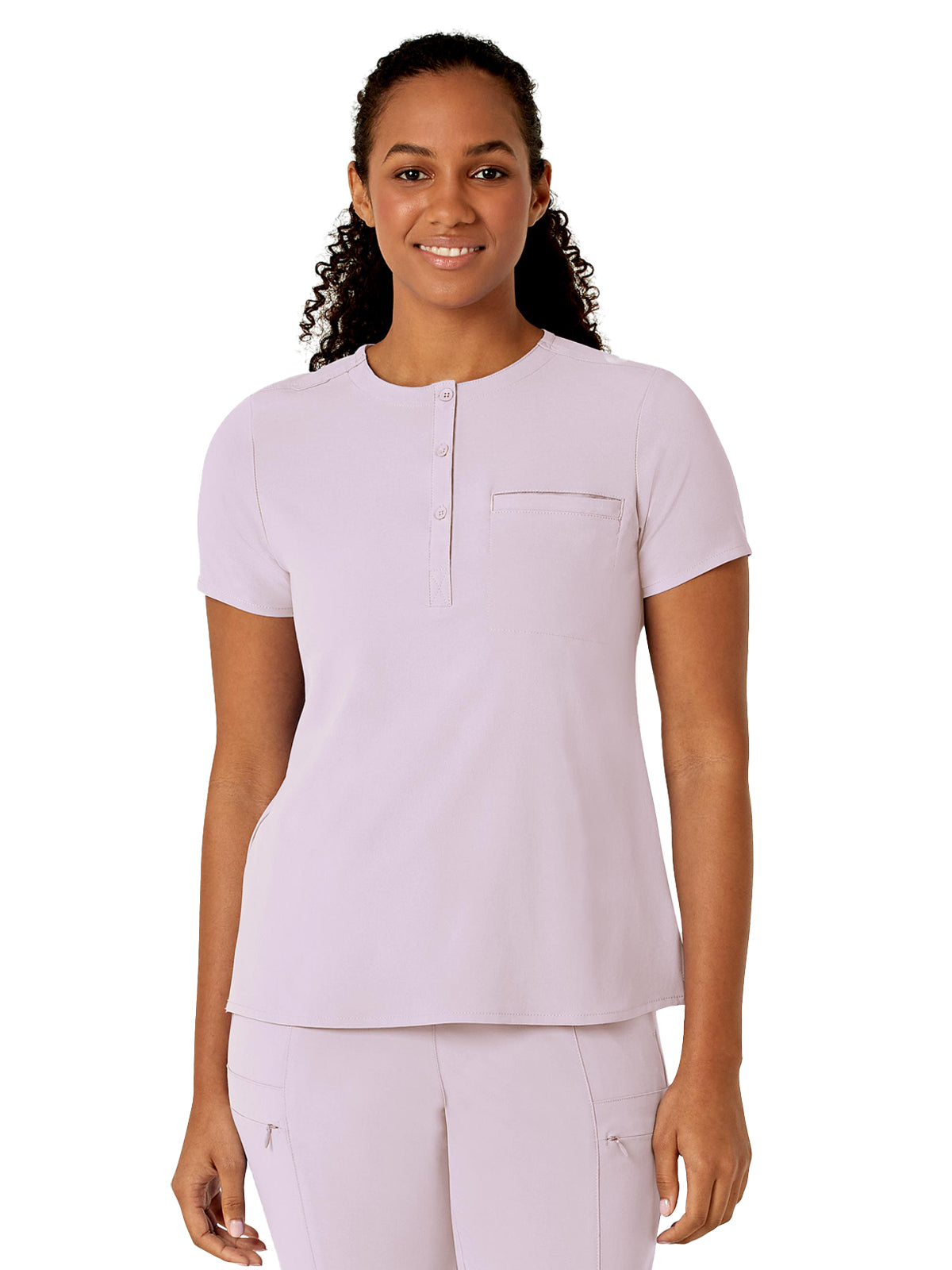 Women's One-Pocket Mandarin Collar Tuck-In Top