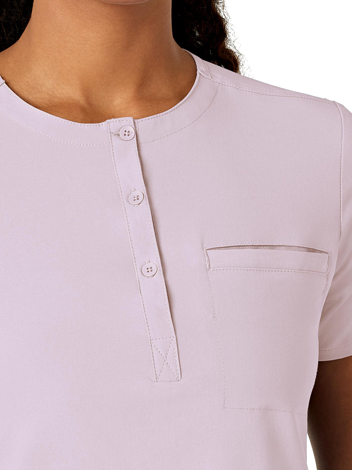 Women's One-Pocket Mandarin Collar Tuck-In Top